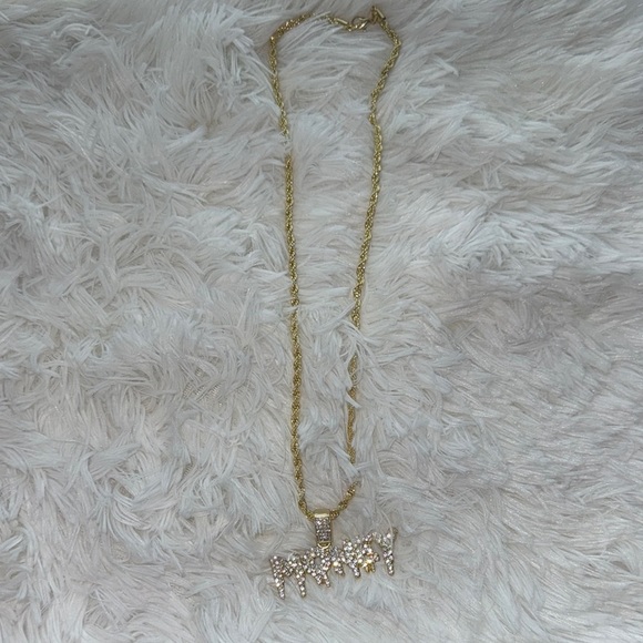 Minimalist Gold and Silver Script Necklace - Picture 1 of 3